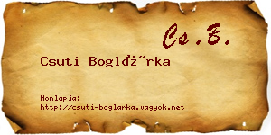Csuti Boglárka névjegykártya